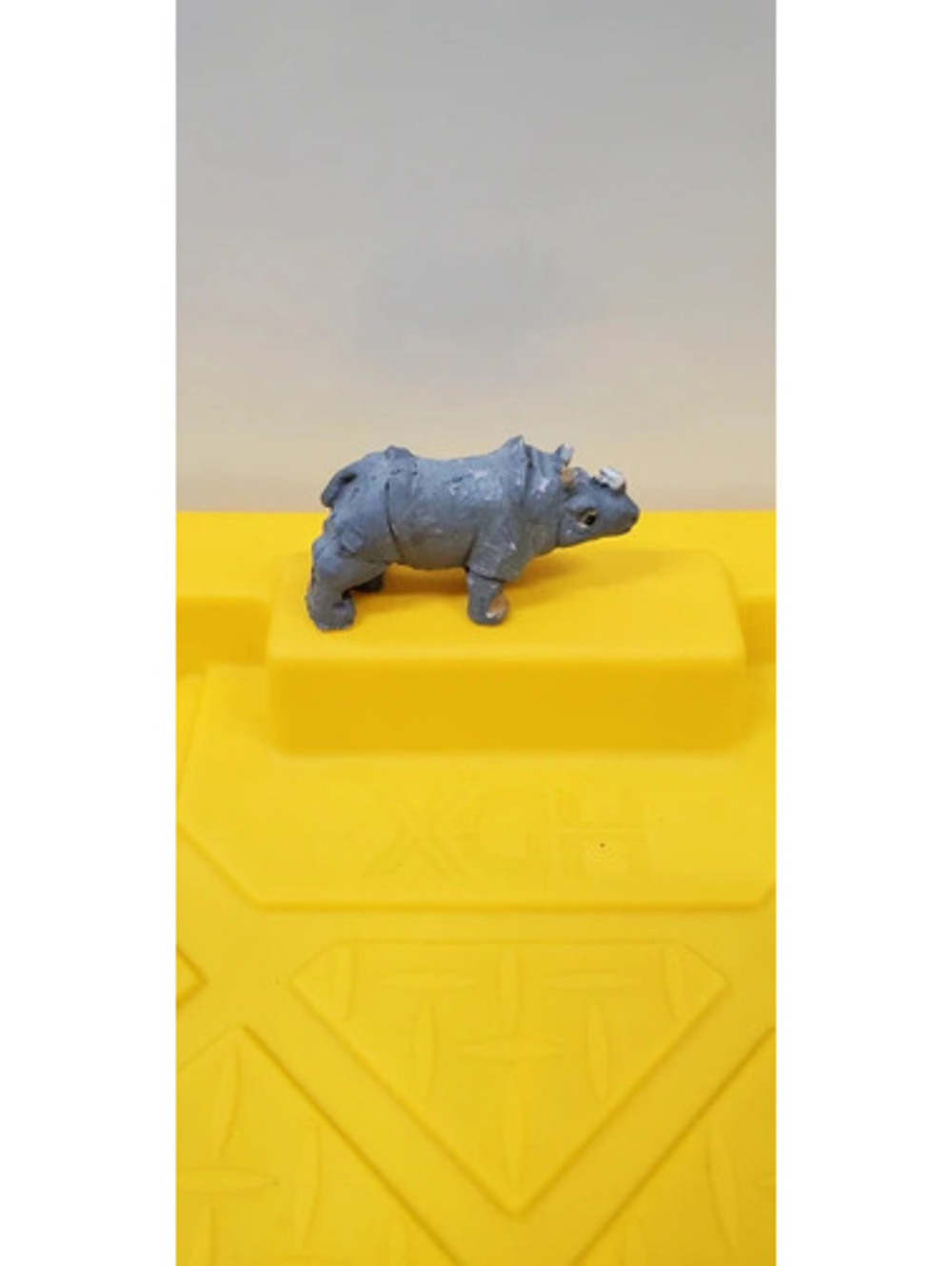 Vintage Gray Rhinoceros Animal Figurine Toy Figure Wildlife Collectible